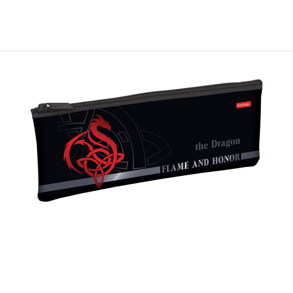 Пенал Hatber 195х75 мм на молнии мягкий -The dragon- , 